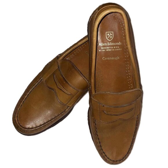 Allen Edmonds Cavanaugh Penny Loafers 9.5B Brown Leather Men\'s Dress Shoes USA main image 4
